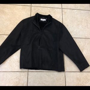 Men’s Calvin Klein Suede and Shearling black coat